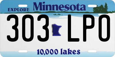 MN license plate 303LPO