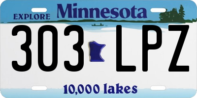 MN license plate 303LPZ