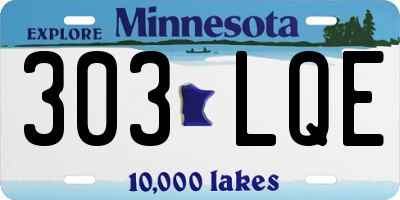 MN license plate 303LQE
