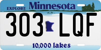 MN license plate 303LQF