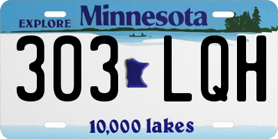 MN license plate 303LQH