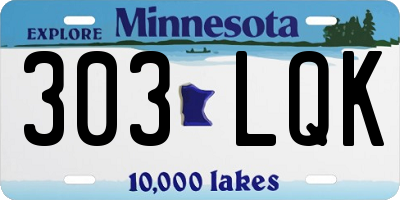 MN license plate 303LQK