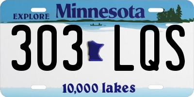 MN license plate 303LQS