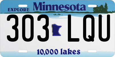 MN license plate 303LQU