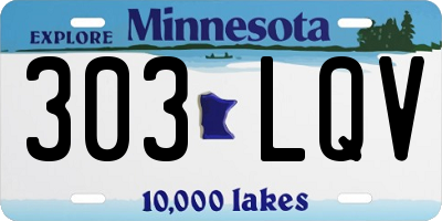 MN license plate 303LQV