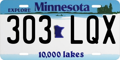 MN license plate 303LQX