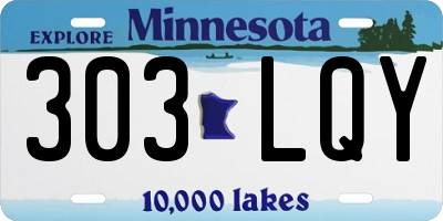 MN license plate 303LQY
