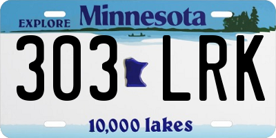 MN license plate 303LRK
