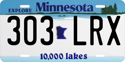 MN license plate 303LRX