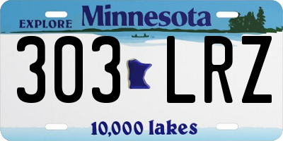 MN license plate 303LRZ