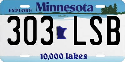 MN license plate 303LSB