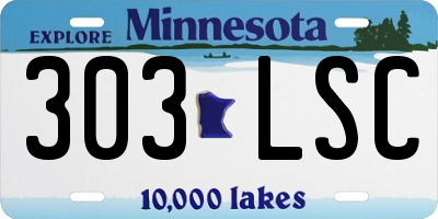 MN license plate 303LSC