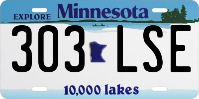MN license plate 303LSE