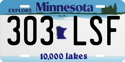 MN license plate 303LSF
