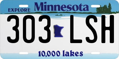 MN license plate 303LSH