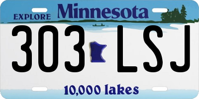 MN license plate 303LSJ