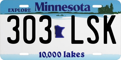 MN license plate 303LSK
