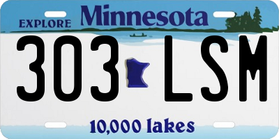 MN license plate 303LSM