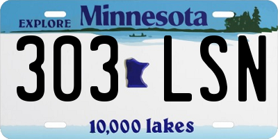 MN license plate 303LSN