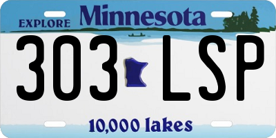 MN license plate 303LSP