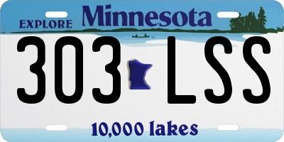 MN license plate 303LSS