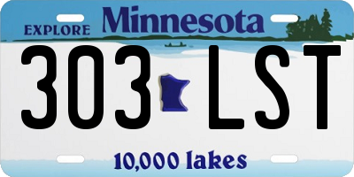 MN license plate 303LST