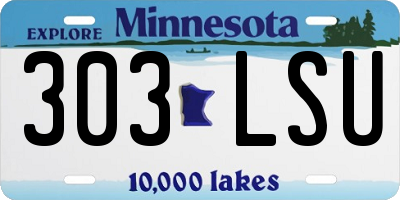 MN license plate 303LSU