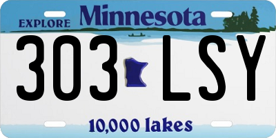 MN license plate 303LSY