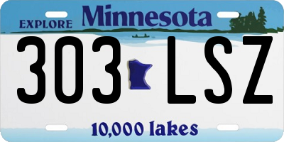 MN license plate 303LSZ