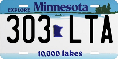 MN license plate 303LTA