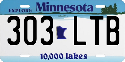 MN license plate 303LTB