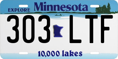 MN license plate 303LTF