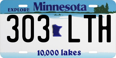 MN license plate 303LTH