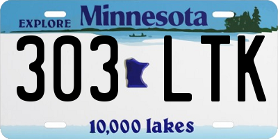 MN license plate 303LTK