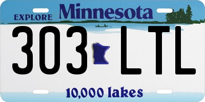 MN license plate 303LTL