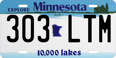 MN license plate 303LTM