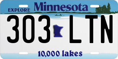 MN license plate 303LTN