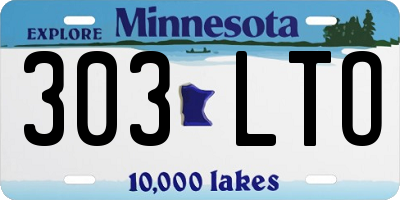 MN license plate 303LTO