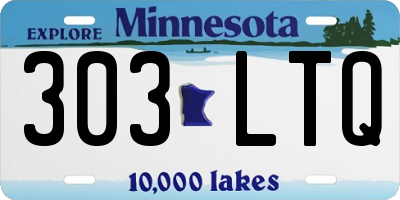 MN license plate 303LTQ