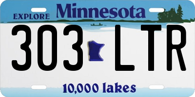MN license plate 303LTR