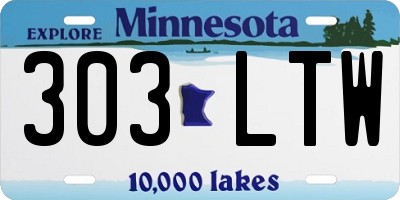 MN license plate 303LTW