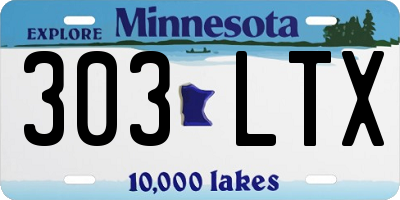 MN license plate 303LTX