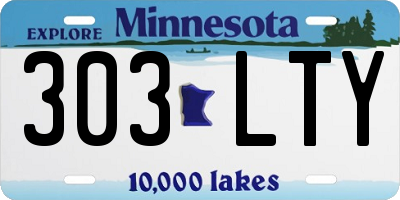MN license plate 303LTY