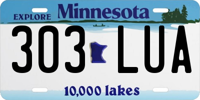 MN license plate 303LUA