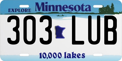 MN license plate 303LUB
