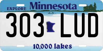 MN license plate 303LUD