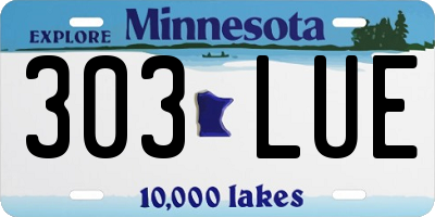 MN license plate 303LUE