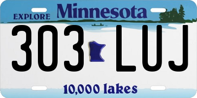 MN license plate 303LUJ