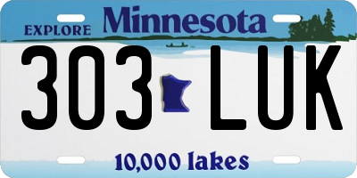 MN license plate 303LUK