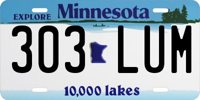 MN license plate 303LUM